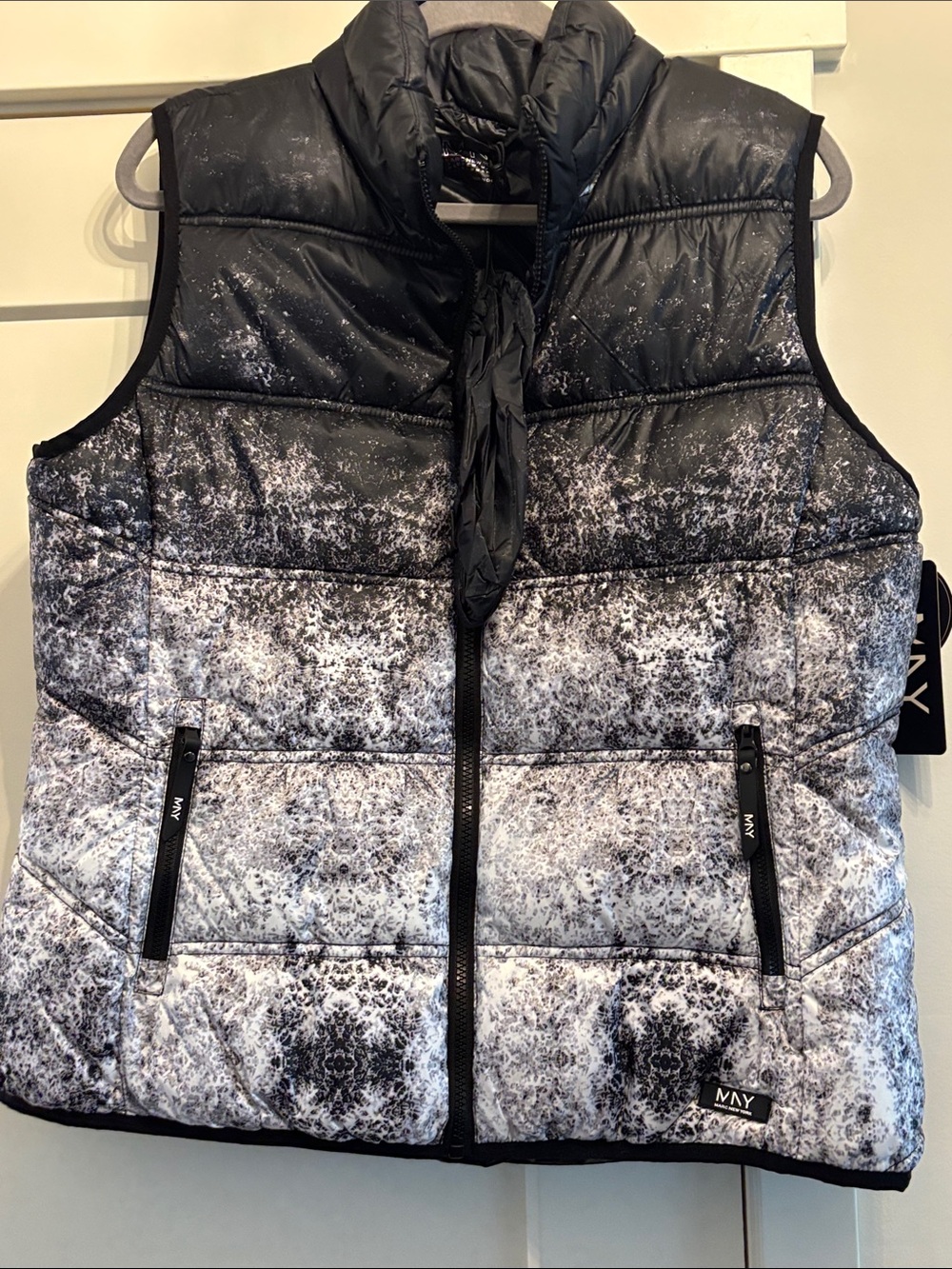 Marc New York Black & White Quilted Puffer Vest